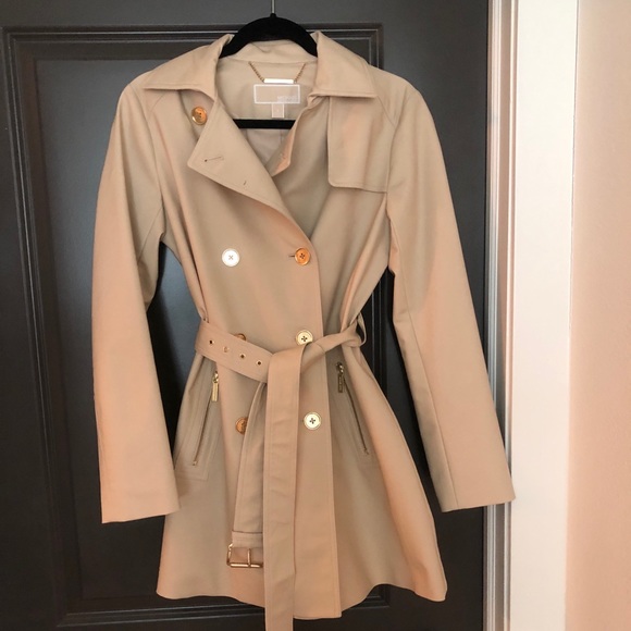 michael kors tan trench coat